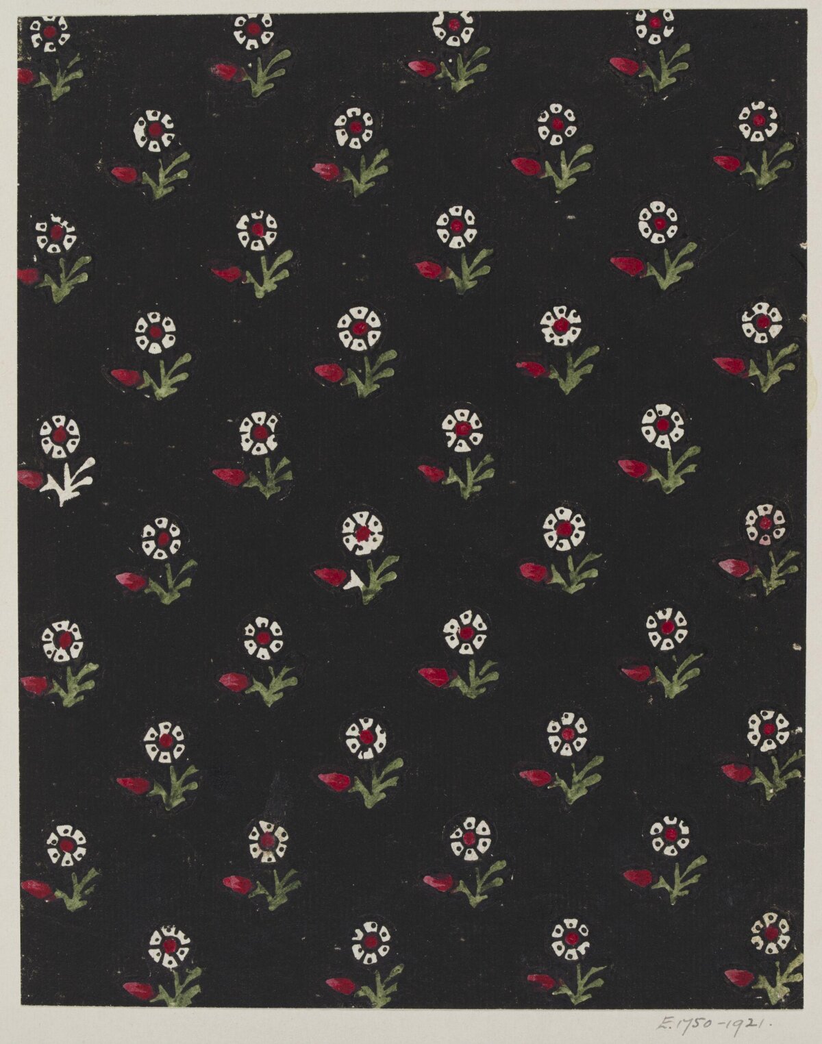 Black Background Small Floral Pattern
