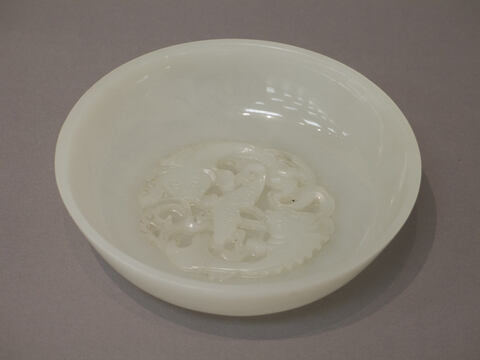 Carved White Jade Bowl