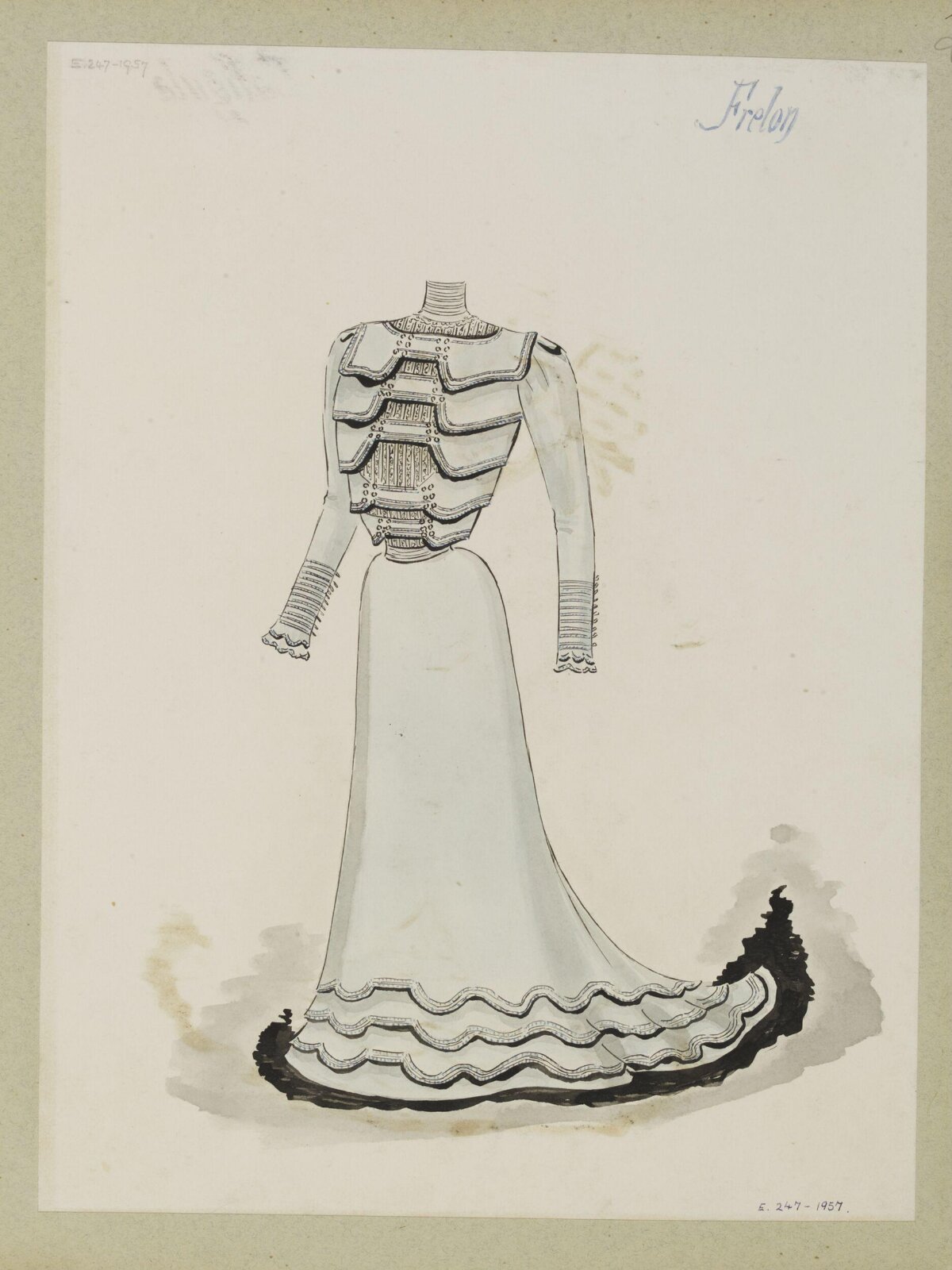 Vintage Dress Fashion Design Sketch