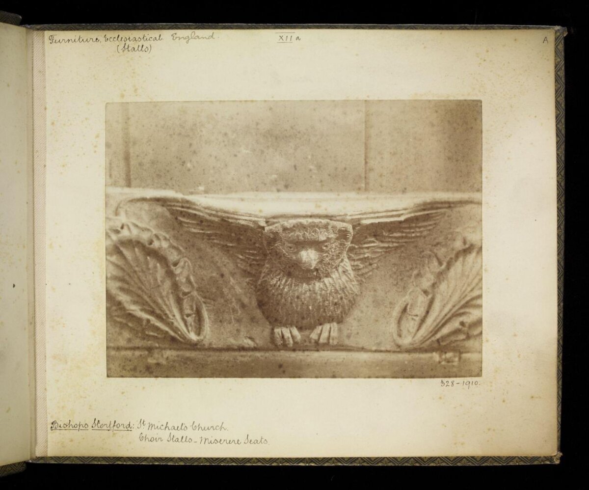 Carved Owl on Church Miserere Seat