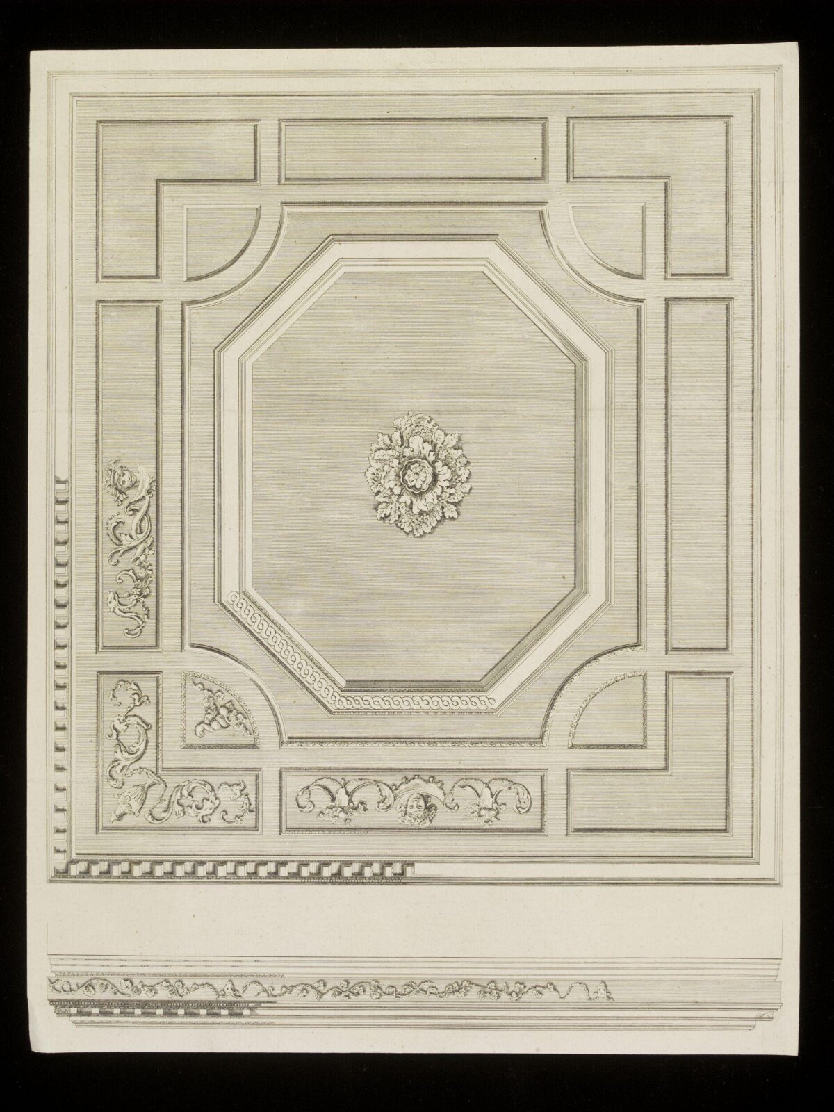 Ornate Ceiling Design Drawing