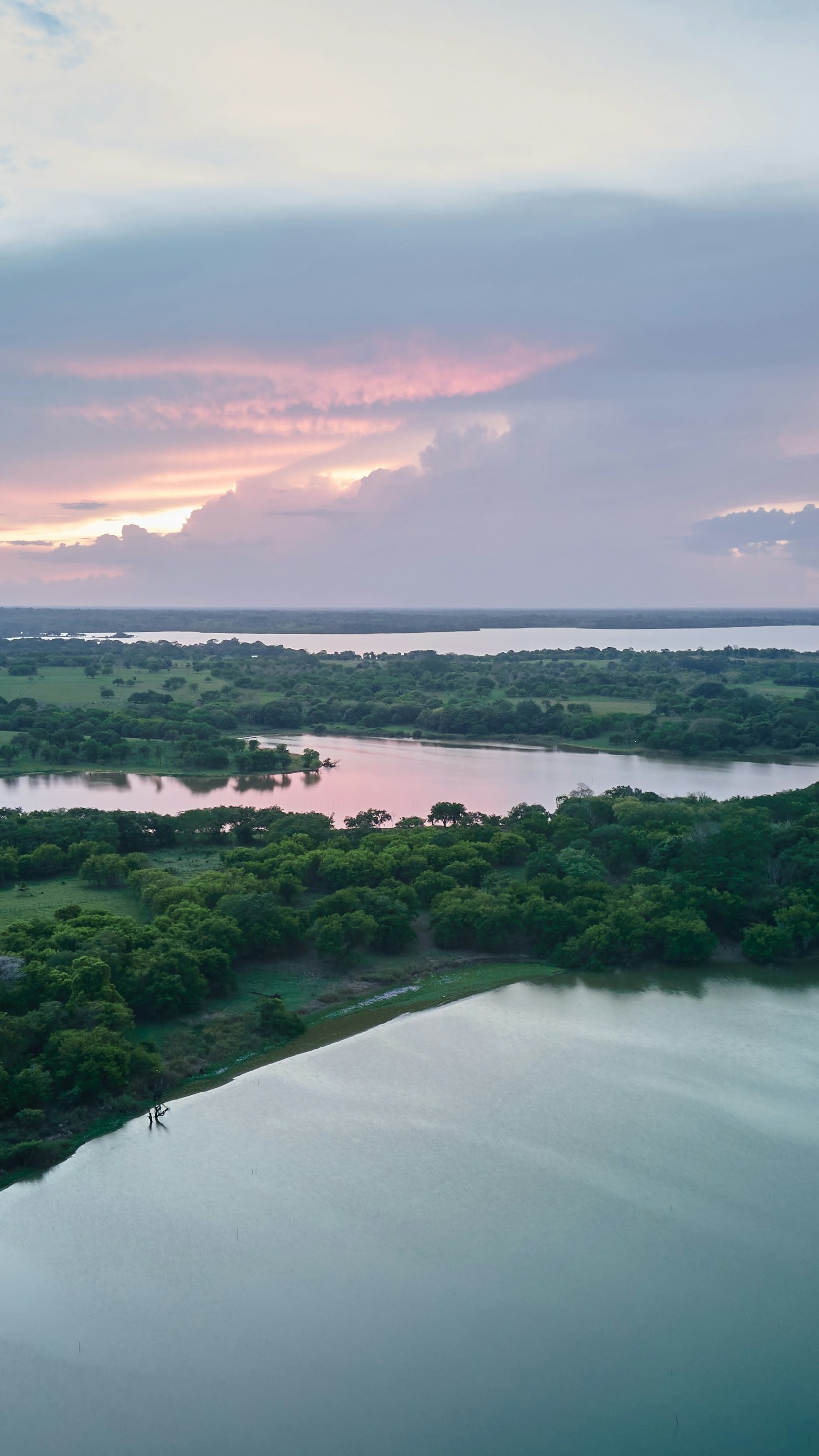 River Wetland Landscape at Sunset
