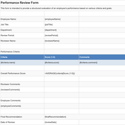 Performance Review Form
