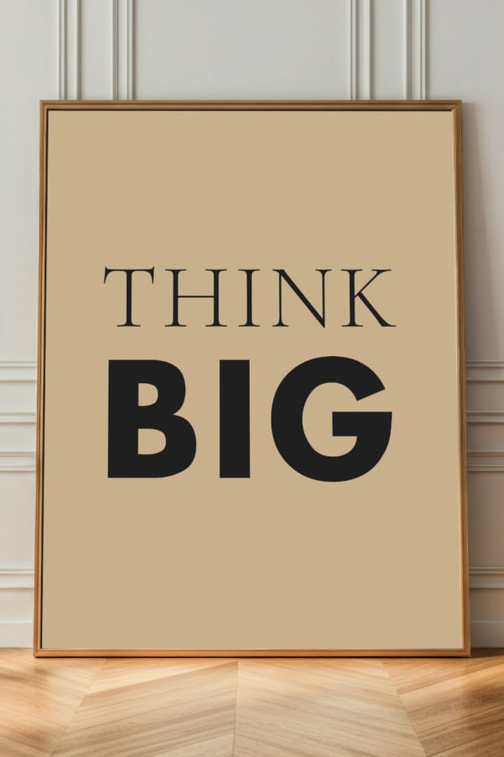 Think Big Motivational Framed Wall Art
