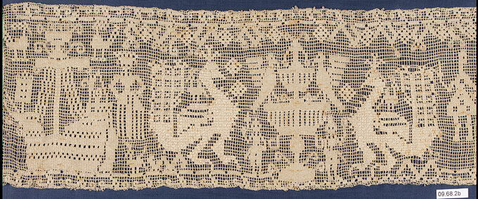 Antique Openwork Lace Textile Border