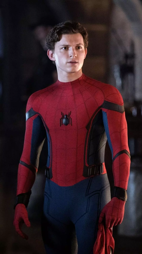 Unmasked Tom Holland as Spider-Man