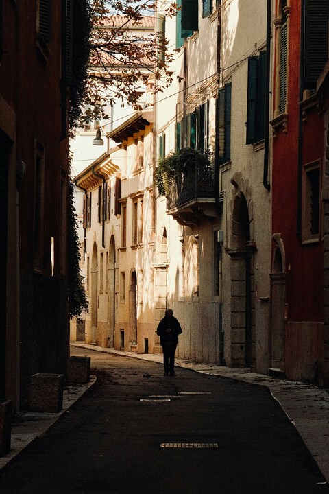 Narrow Alley in Old European Town