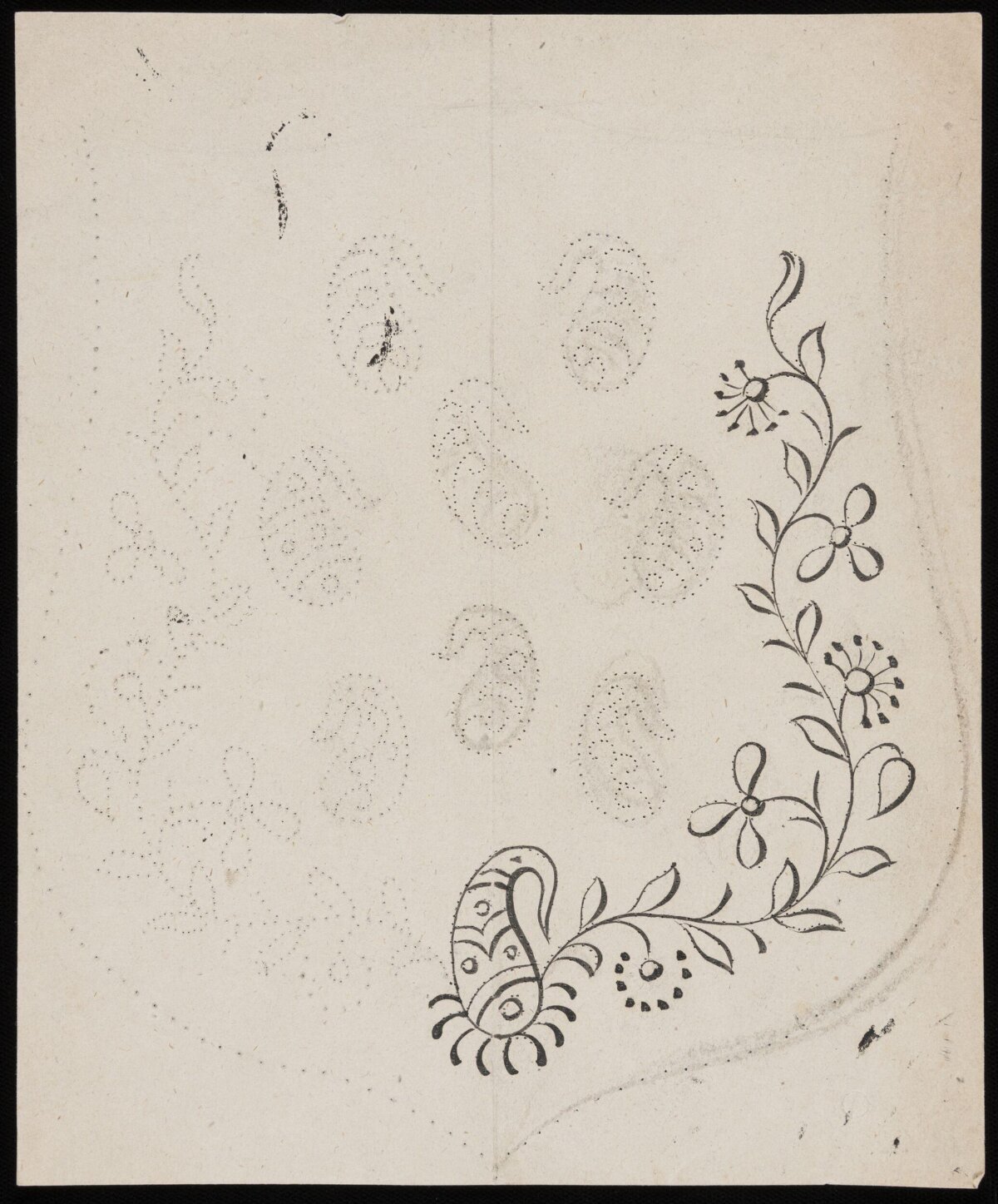 Hand-drawn Paisley Floral Pattern Draft