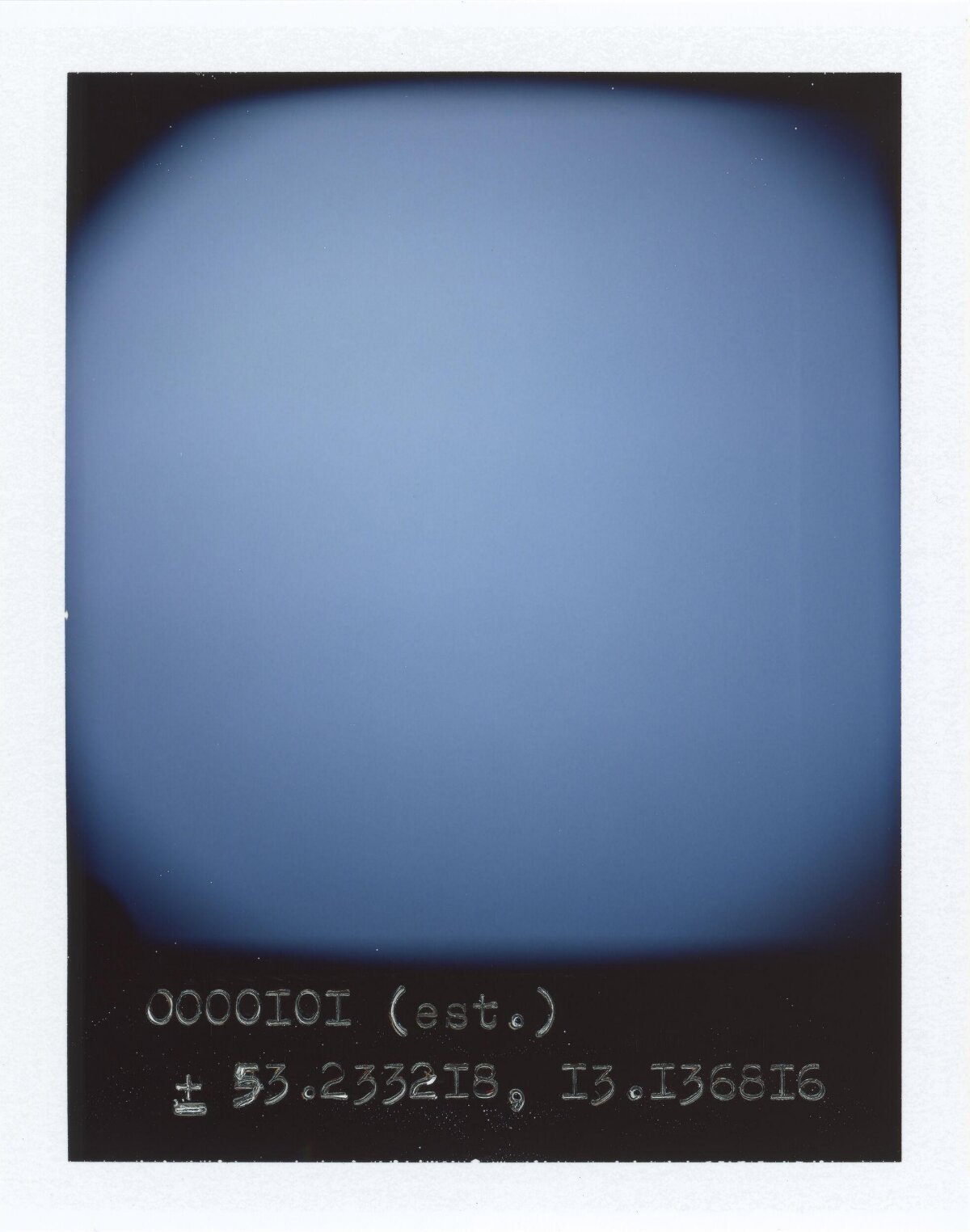 Blue Sky Polaroid with Coordinate Text