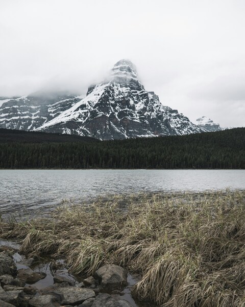 Snow-capped Mountain and Calm Lake