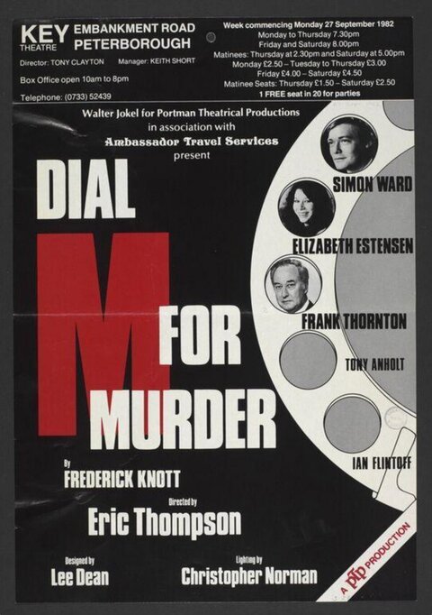 1982 Dial M For Murder Theatre Poster