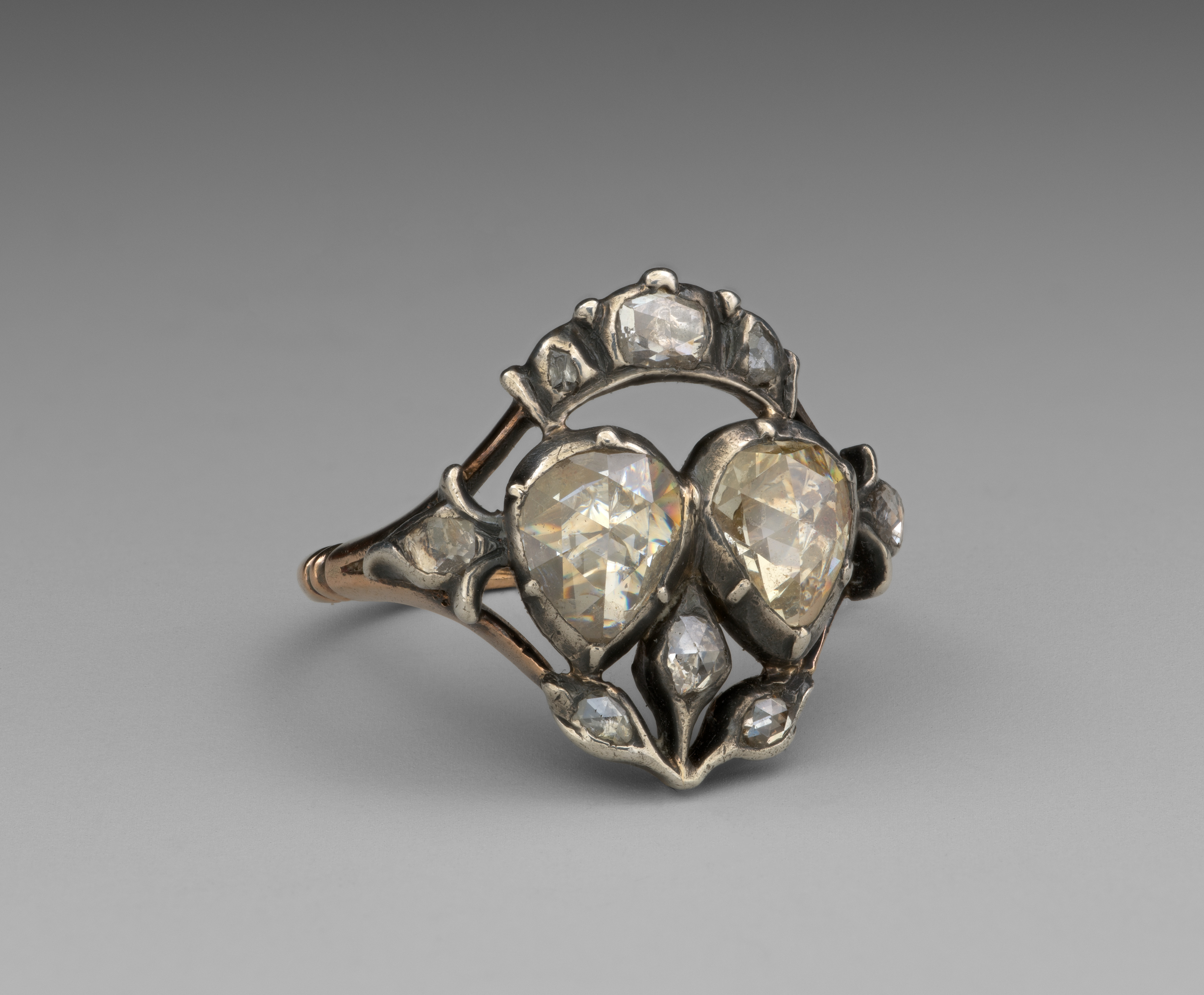 Antique Twin Heart Diamond Ring