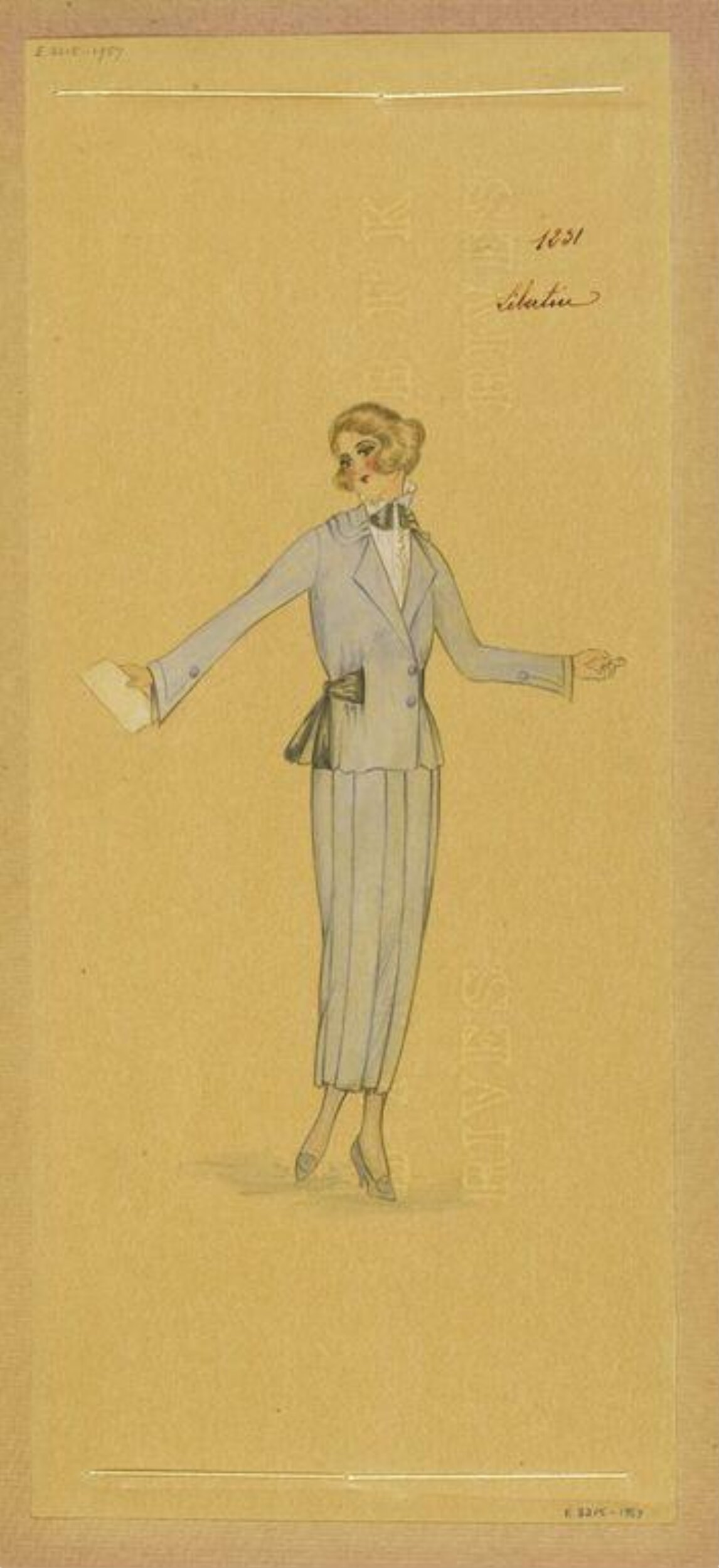 1931 Women's Suit Fashion Sketch