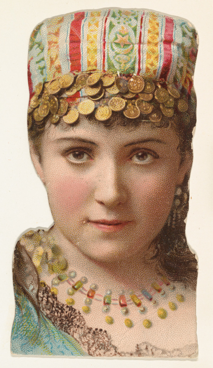 Vintage Portrait of Woman in Traditional Costume