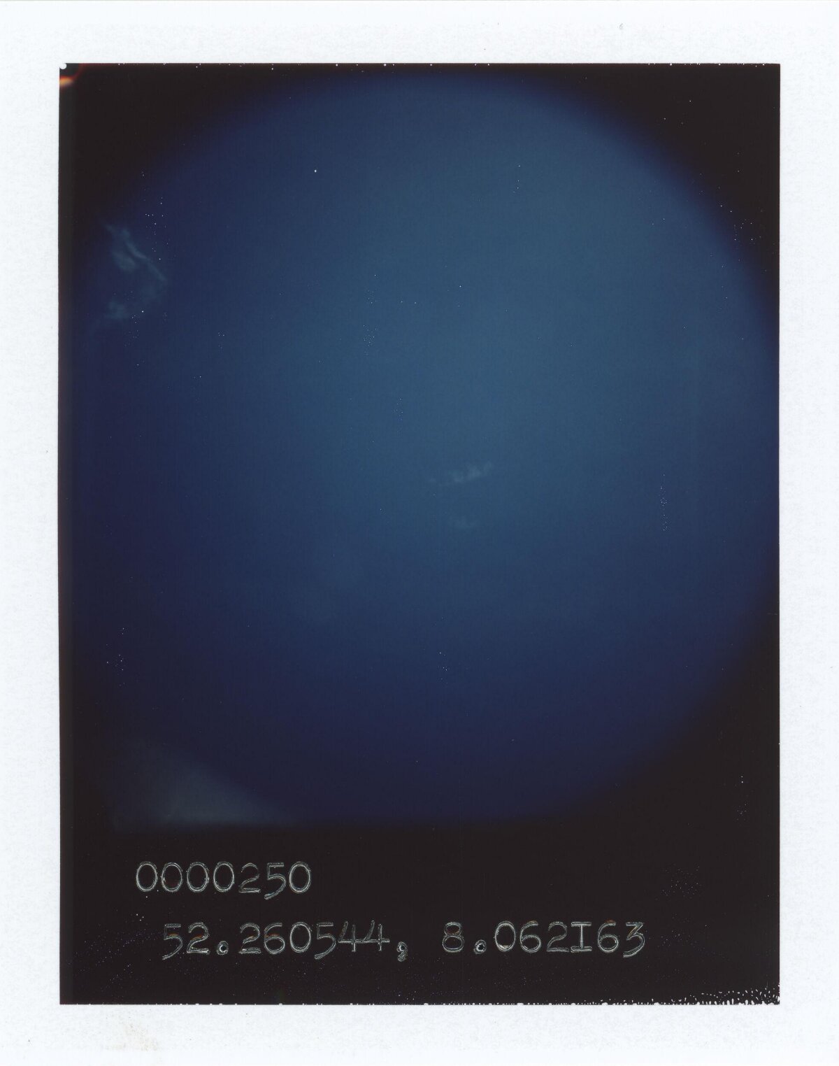 Deep Blue Sky View with Coordinates