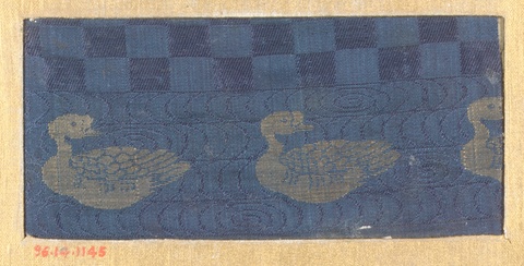 Blue Gold Duck Pattern Woven Textile