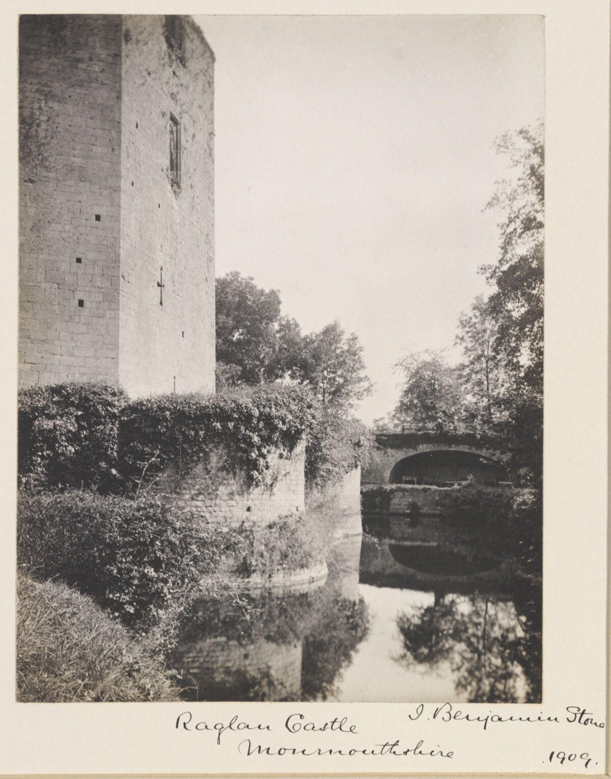 1909 Raglan Castle Moat View