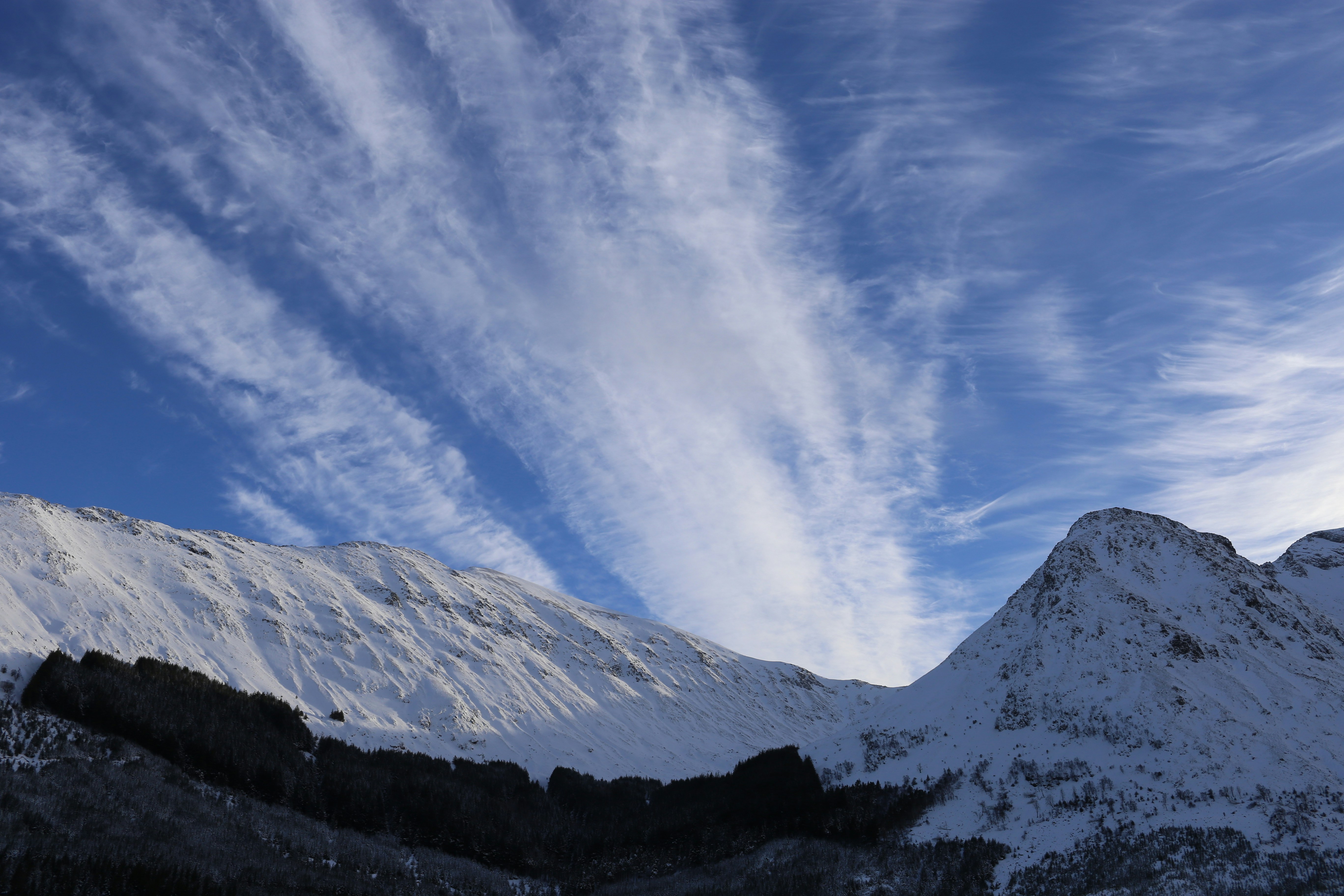 Snow-Covered Mountains under Blue Sky