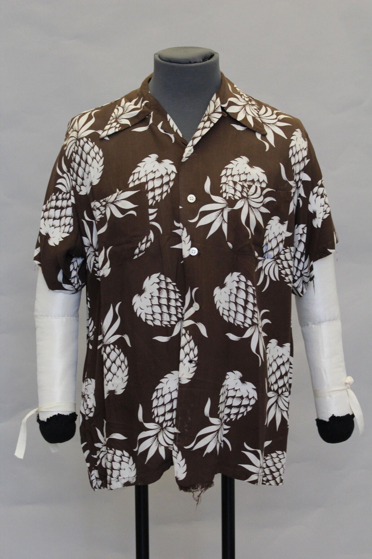 Brown Pineapple Print Hawaiian Shirt