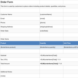 Order Form