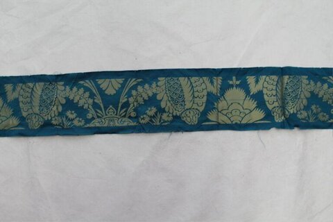 Blue Floral Pattern Antique Fabric Strip
