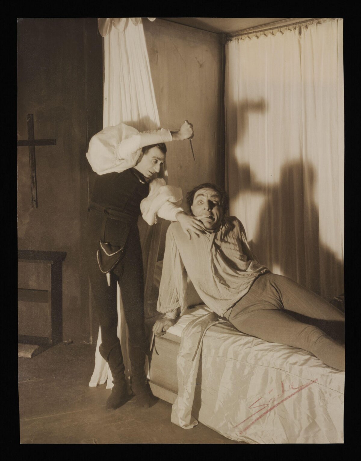 Vintage Theatre Murder Scene Photograph