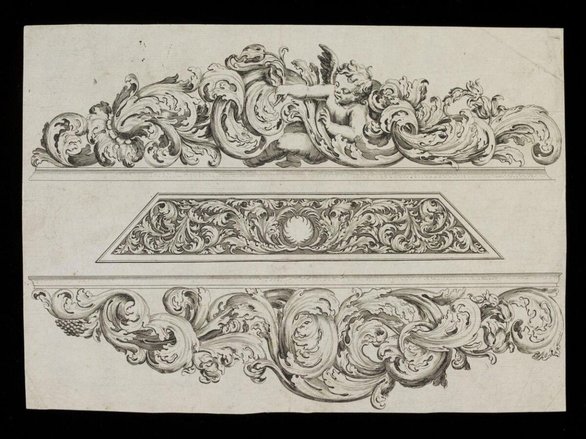 Three European Ornament Design Sketches