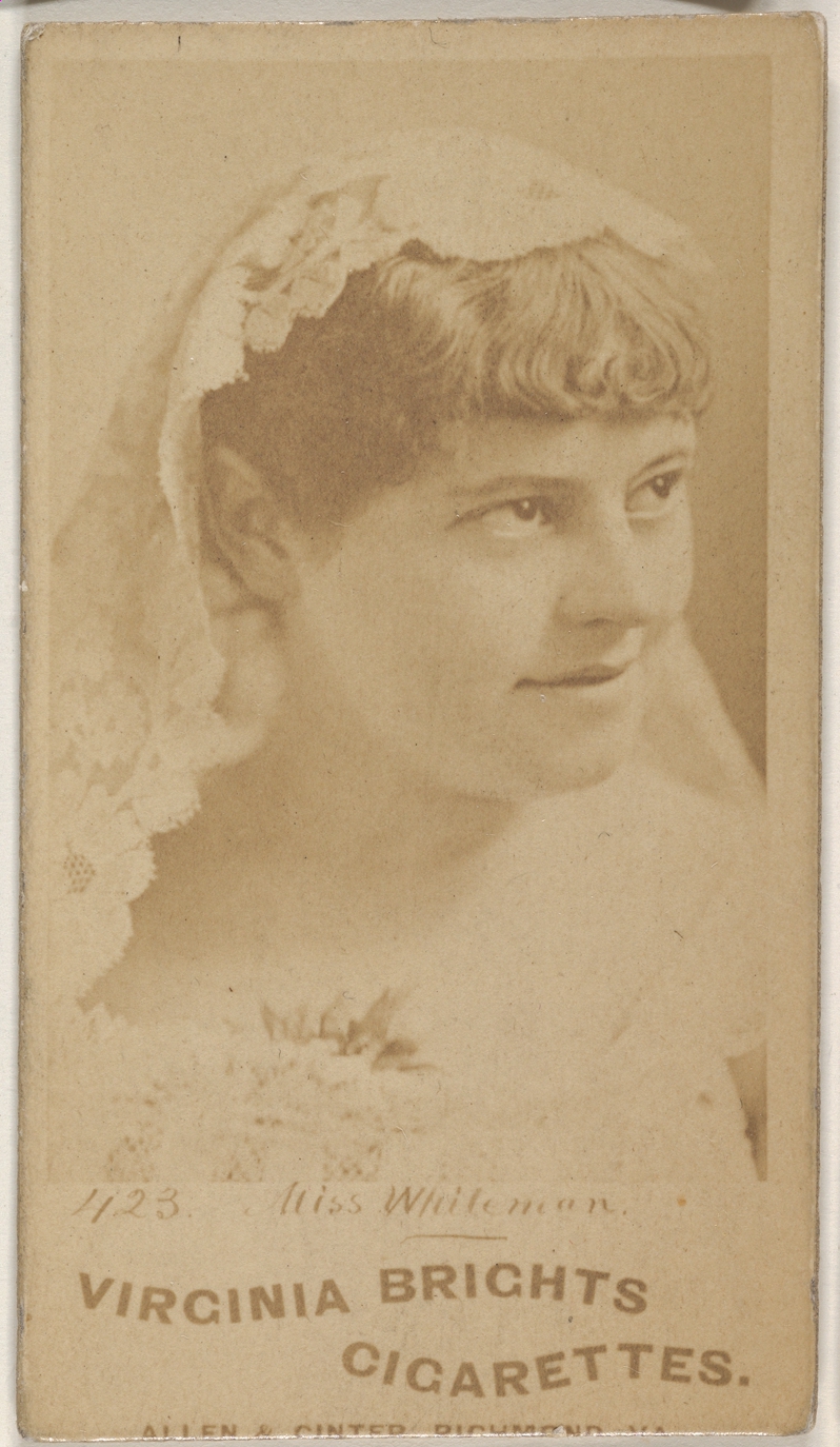Vintage Virginia Brights Cigarette Card of Miss Whiteman
