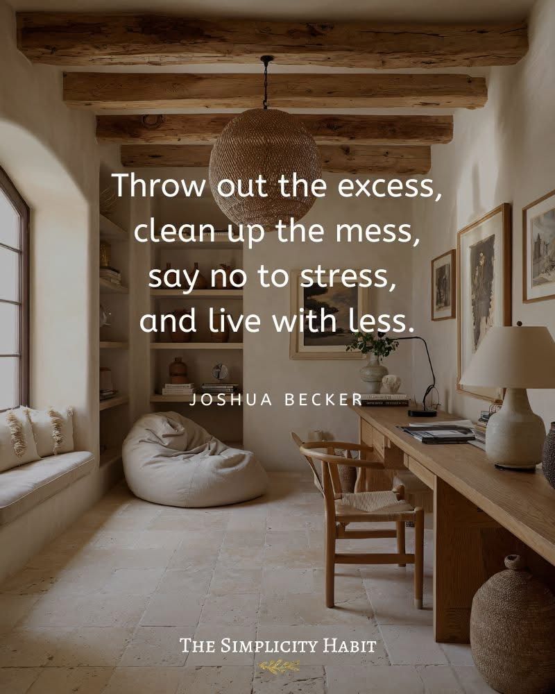 Simplicity Quote on Minimalist Home Office