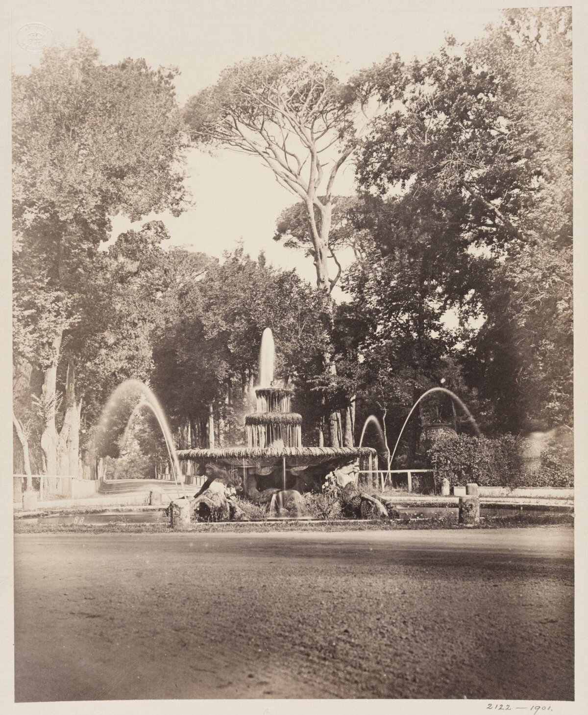 Vintage Park Fountain Scene
