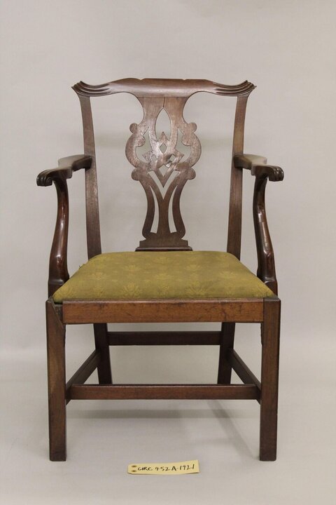 Antique Carved Wooden Armchair