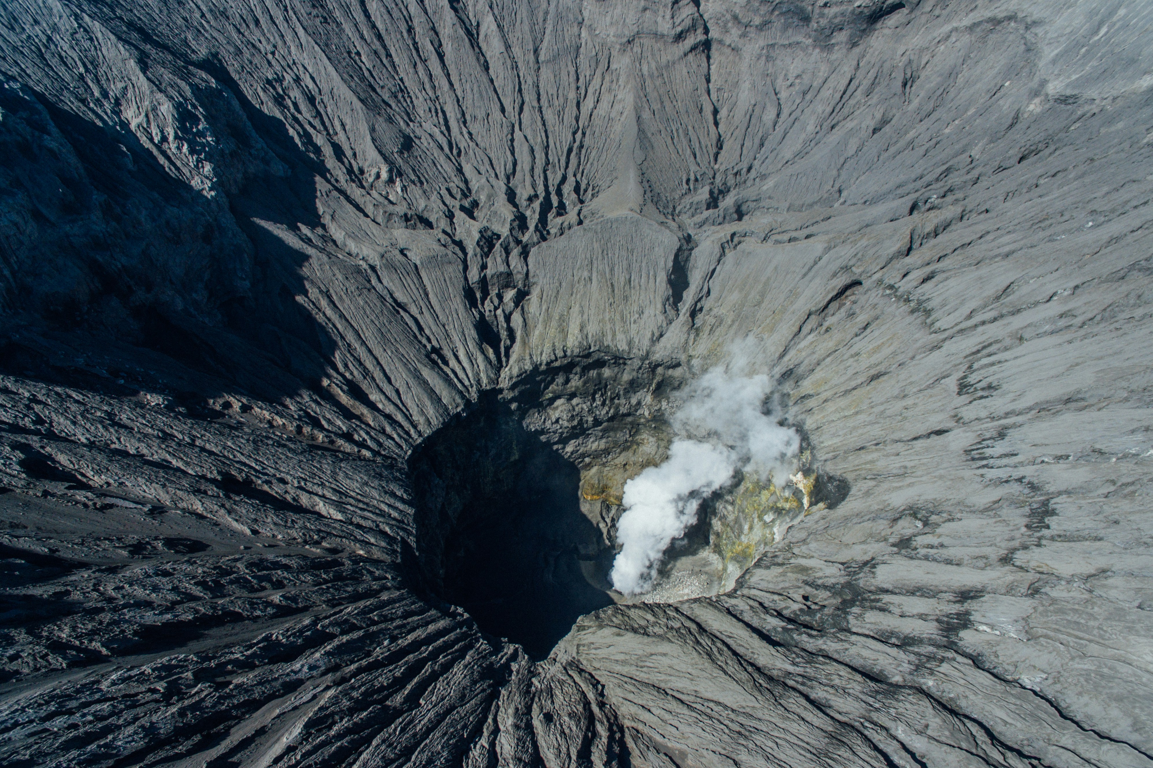 Smoking Active Volcanic Crater