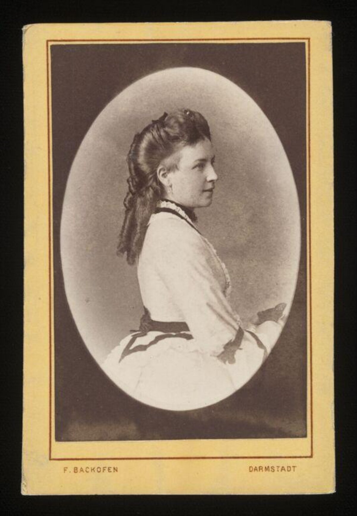 Vintage Oval Portrait of 19th Century Woman