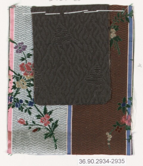 Two Vintage Textile Fabric Swatches