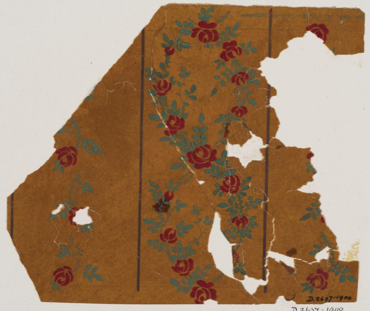Fragmented Antique Rose Pattern Wallpaper
