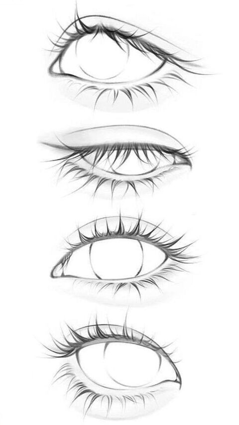 Four Pencil Sketches of Human Eyes
