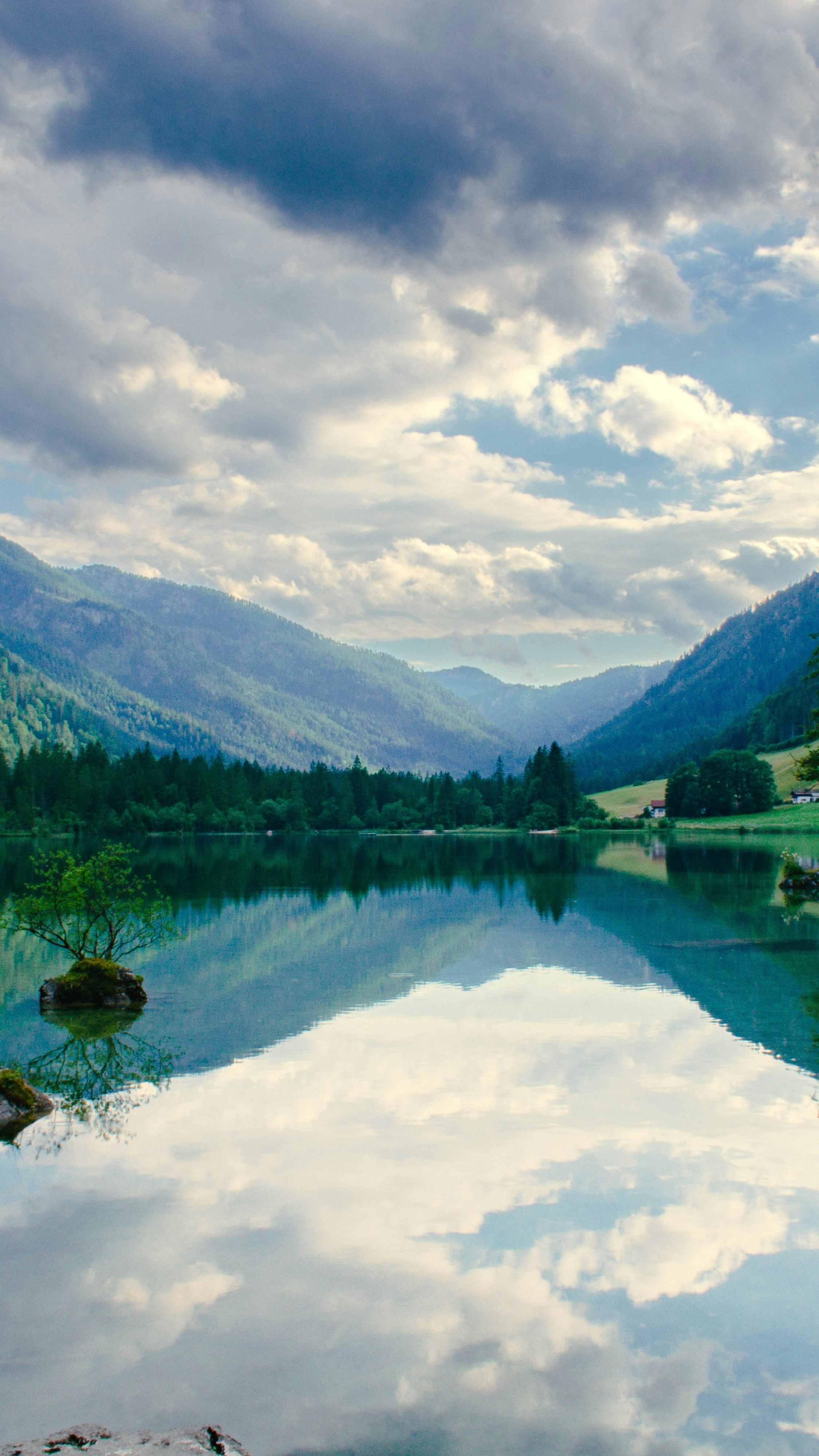Mountain Lake with Cloud Reflection