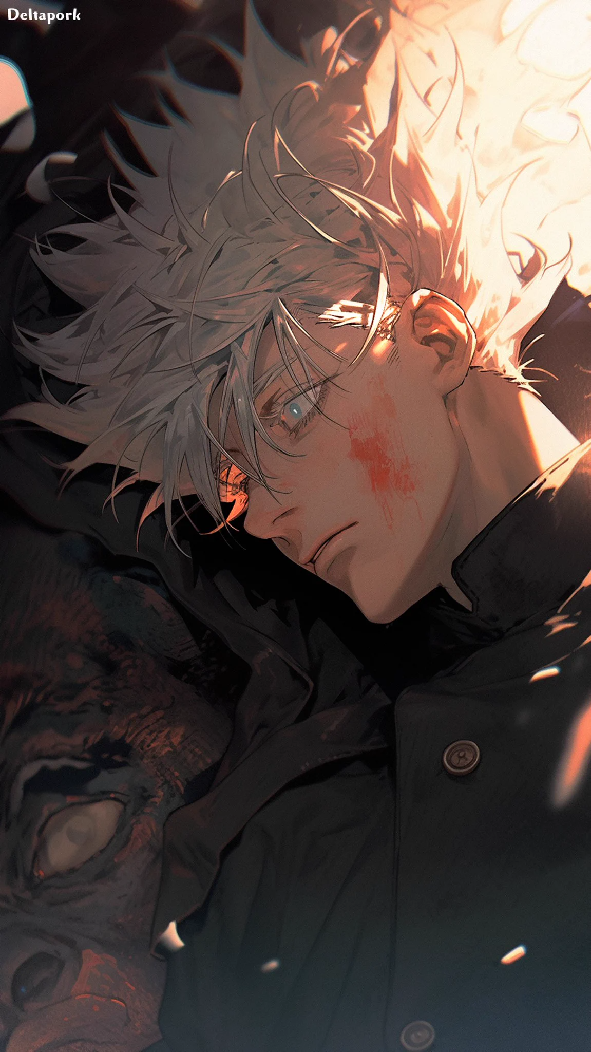 Wounded Gojo Satoru Anime Illustration