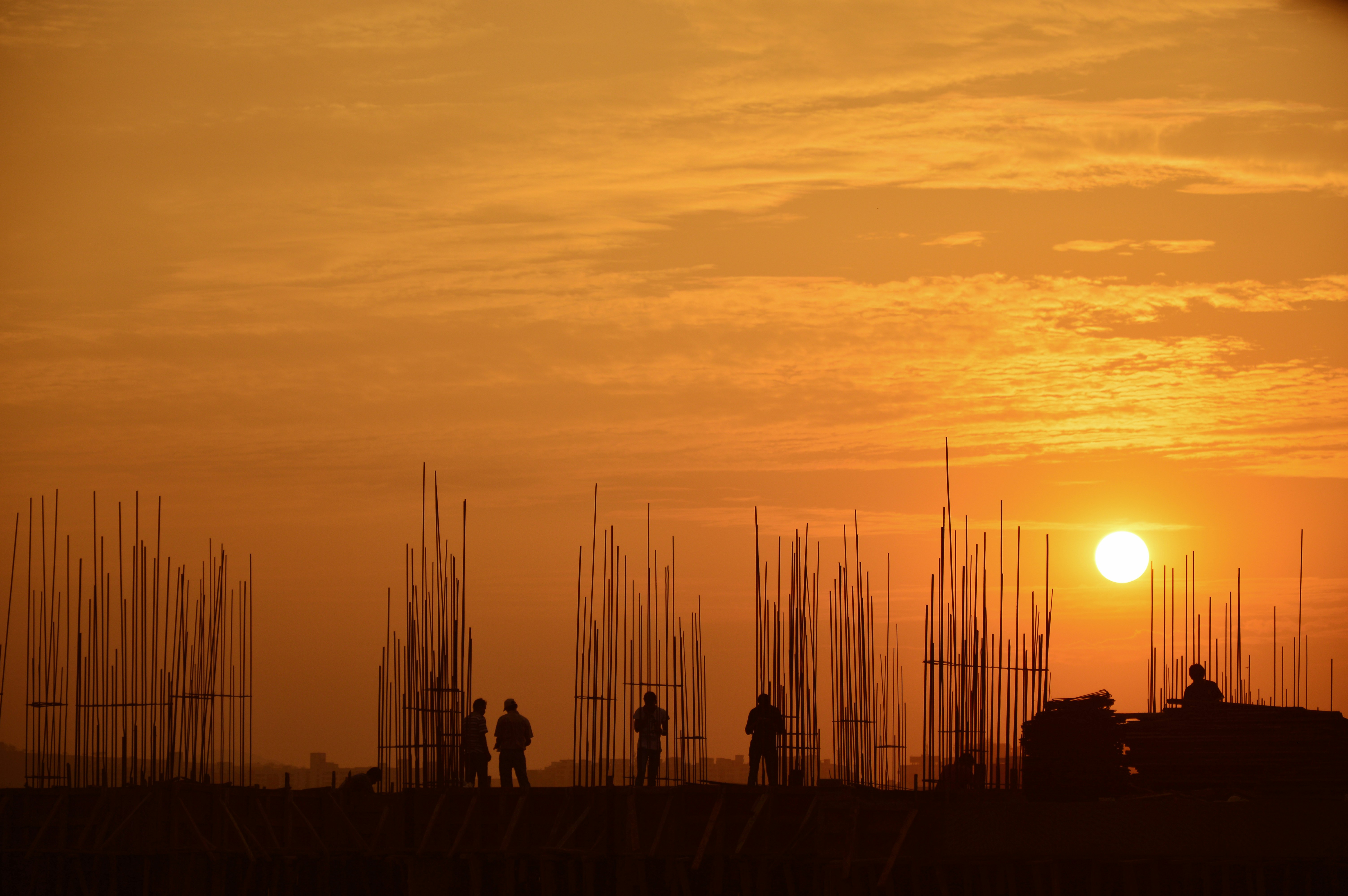 Construction Site at Sunset