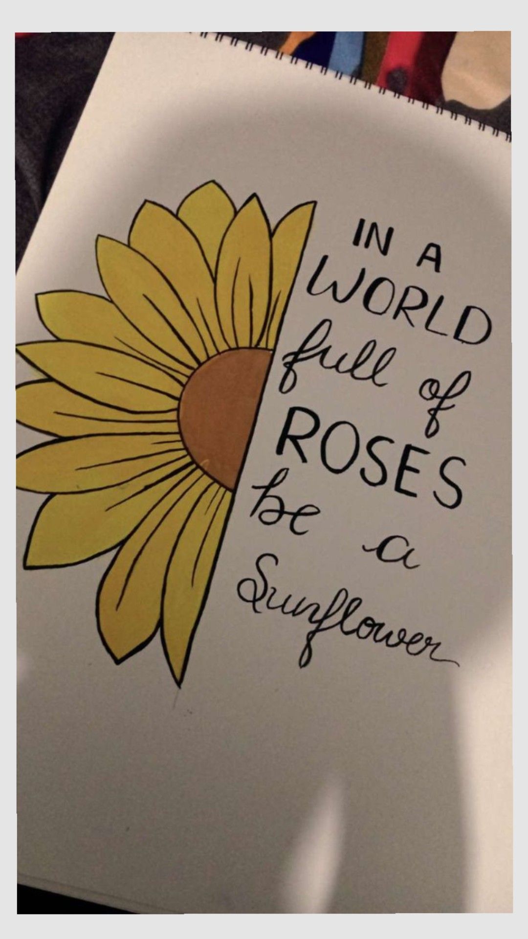 Inspirational Sunflower Quote Drawing