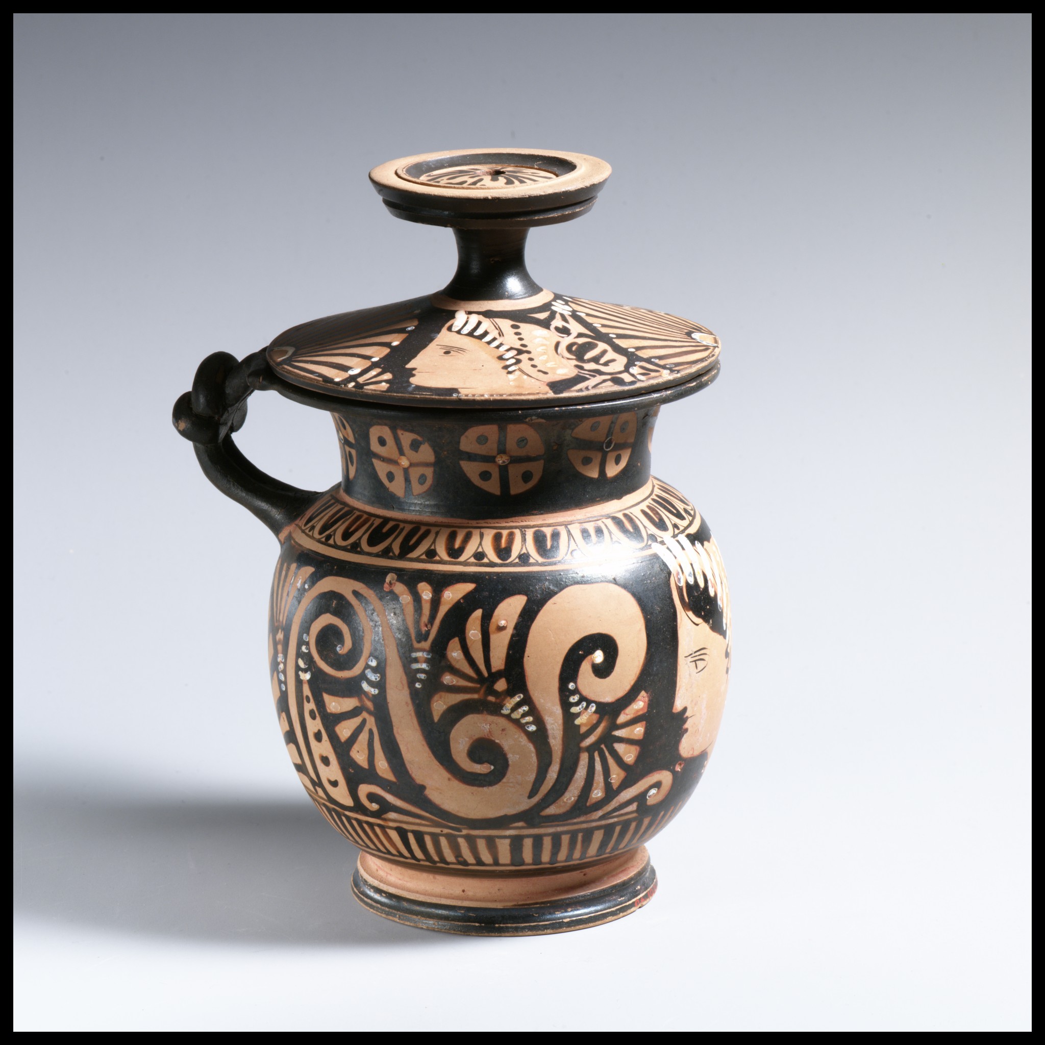 Ancient Greek Lidded Pottery Jar