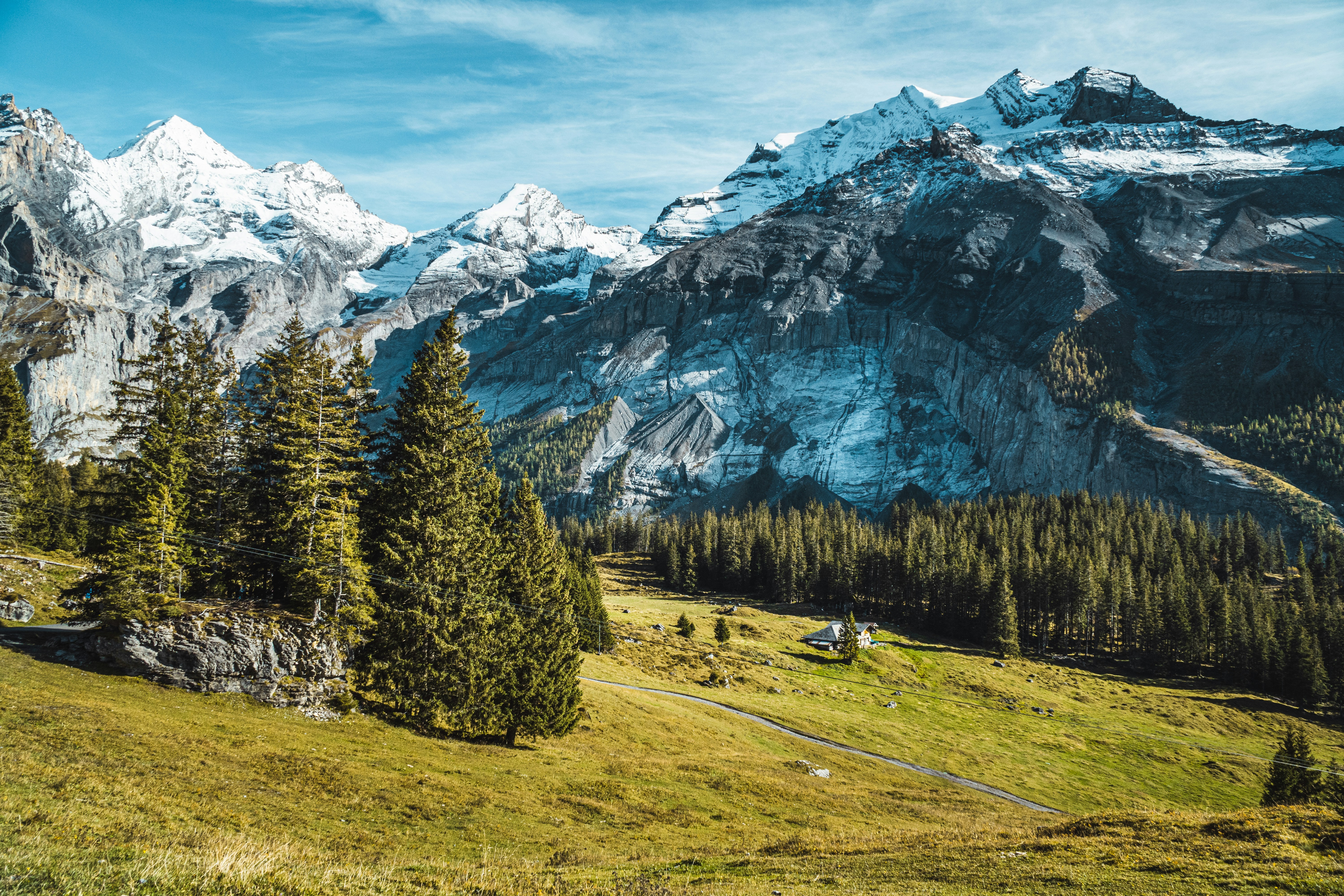 Snow-capped Alpine Mountain Landscape