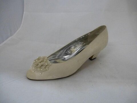 Cream Floral Kitten Heel Pump