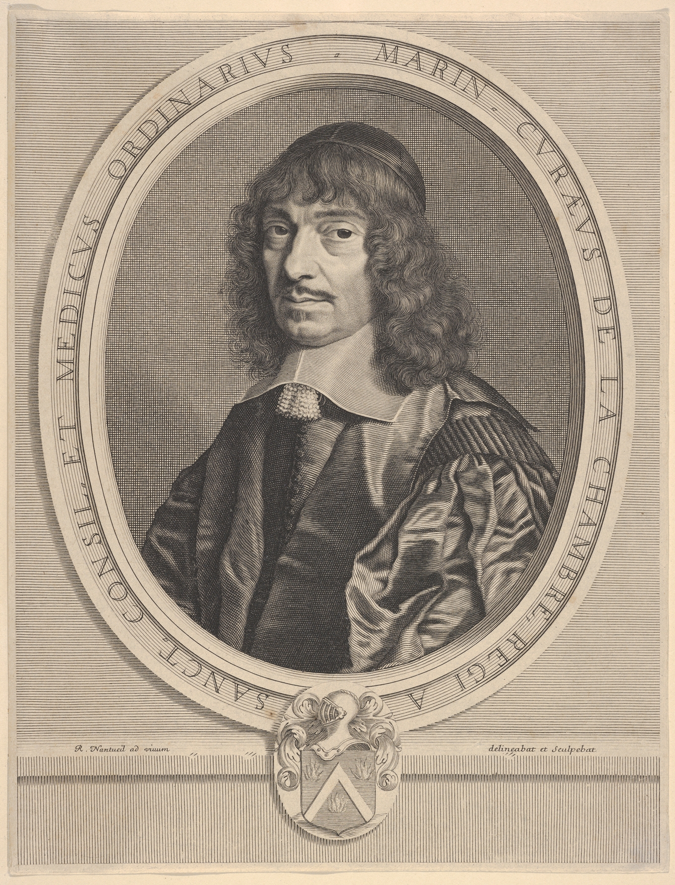 Engraved Portrait of Marin Cureau de la Chambre