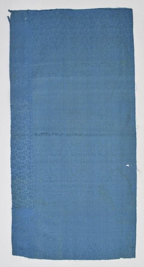 Antique Blue Patterned Fabric Piece