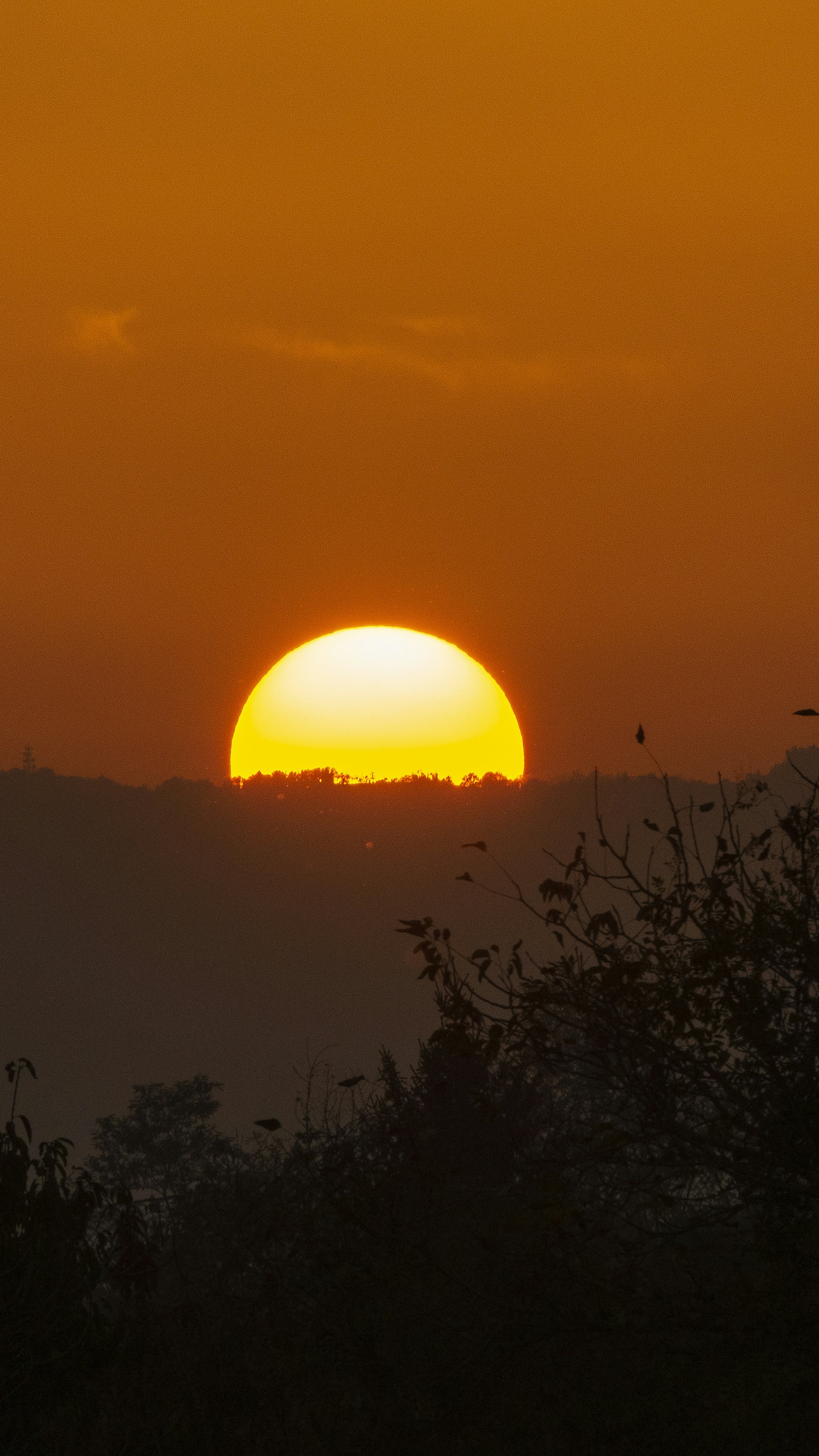Golden Sunset Over Hill