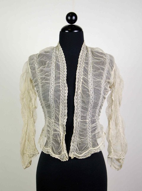 Vintage Cream Lace Cardigan on Mannequin