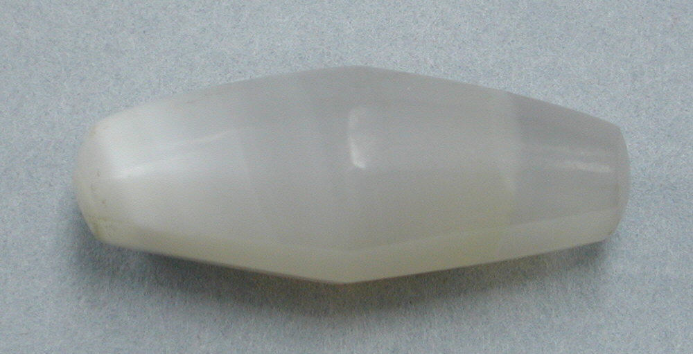 Polished White Barrel Shaped Gemstone