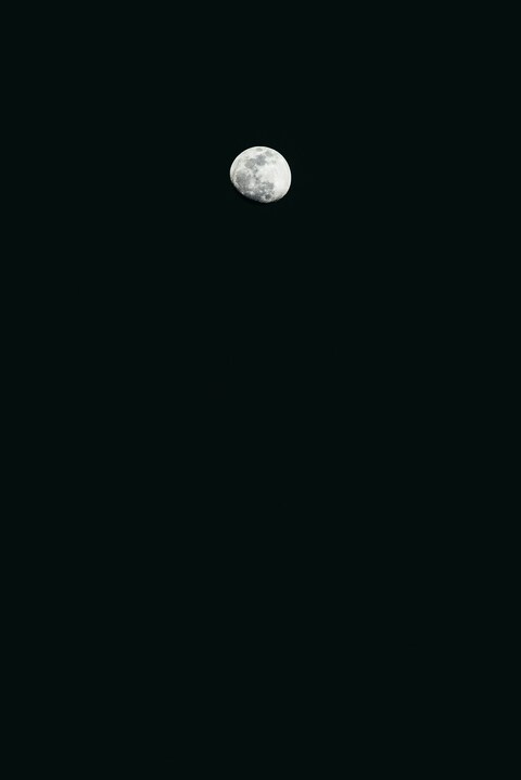 Full Moon in Dark Night Sky
