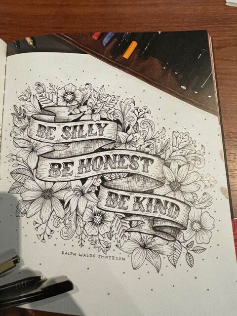 Hand-drawn Inspirational Quote Ink Drawing